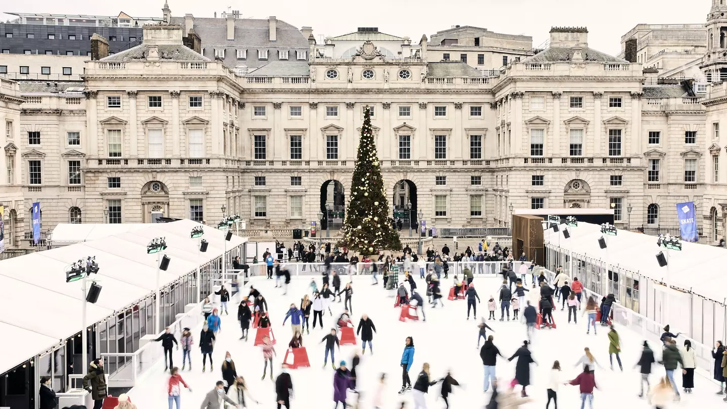 Ice skating at Somerset House is one of London’s most enchanting holiday traditions © Owen Harvey, courtesy Somerset House