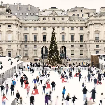 Ice skating at Somerset House is one of London’s most enchanting holiday traditions © Owen Harvey, courtesy Somerset House