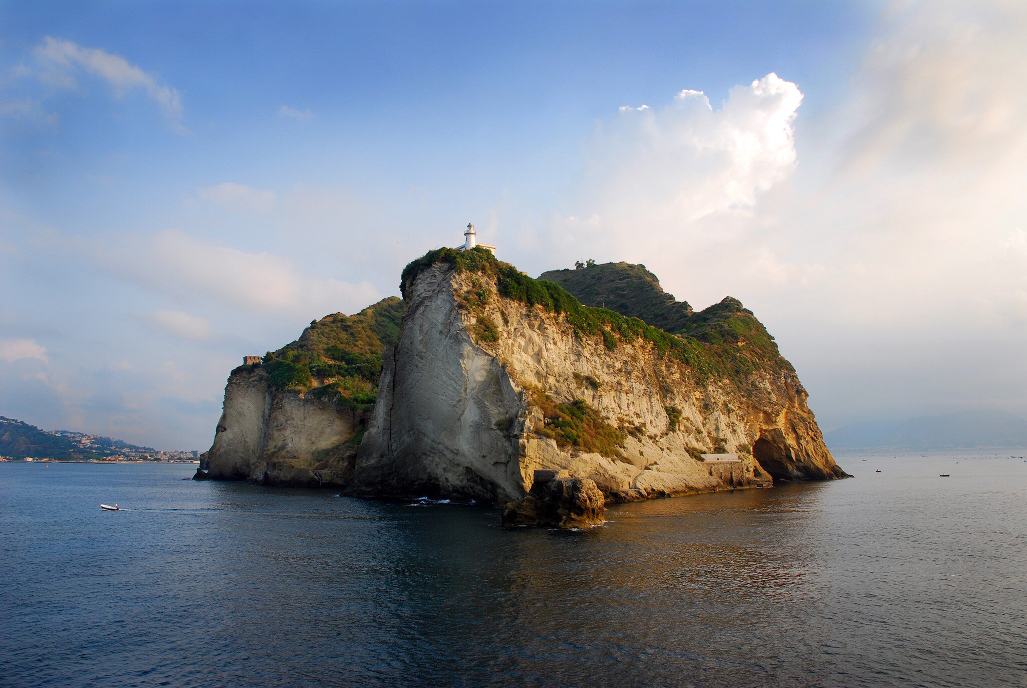 Beautiful island in morning - Vivara in Mediterranean sea.