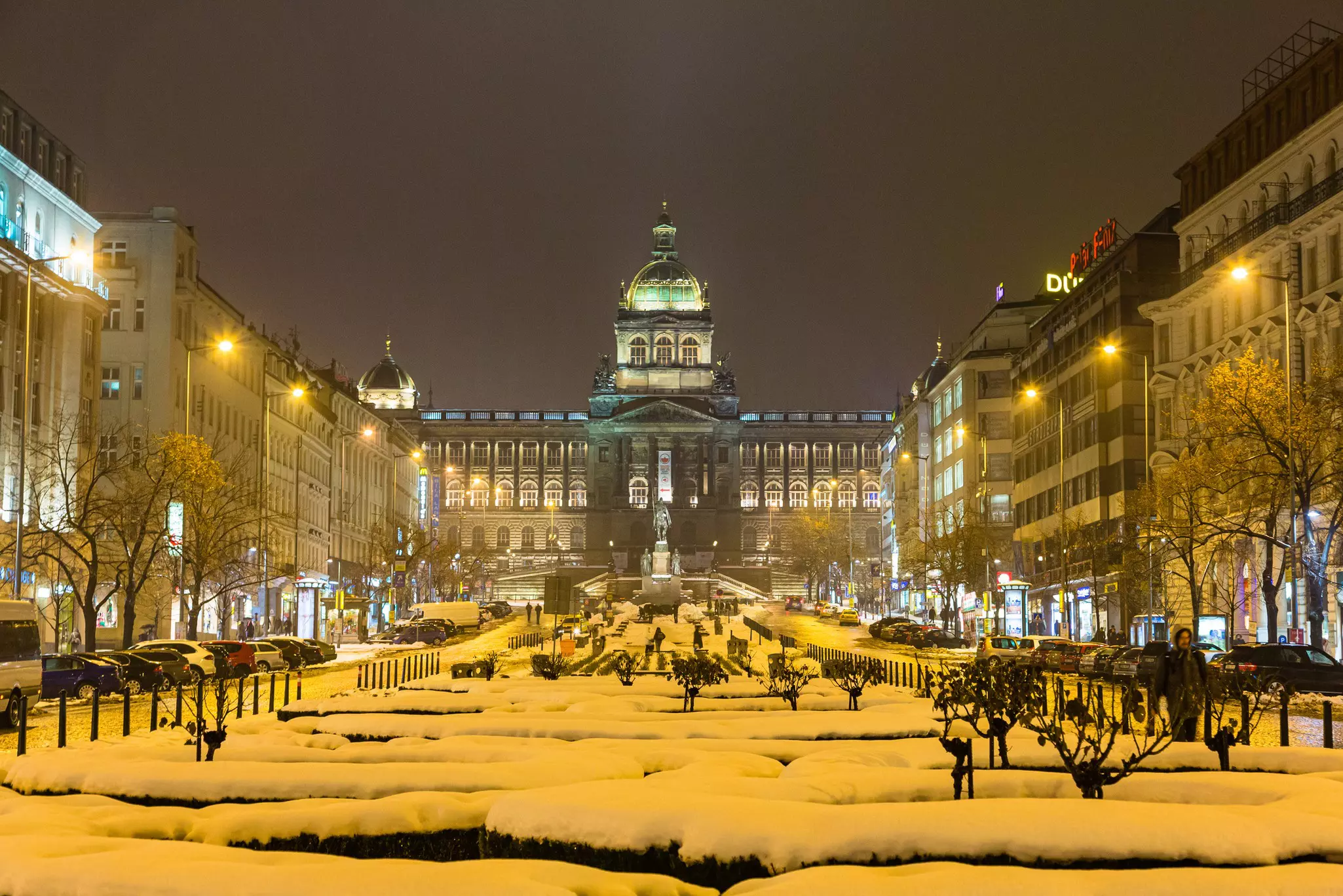 In winter, grab a piping hot coffee with views of Wenceslas Square © pespiero / Getty Images