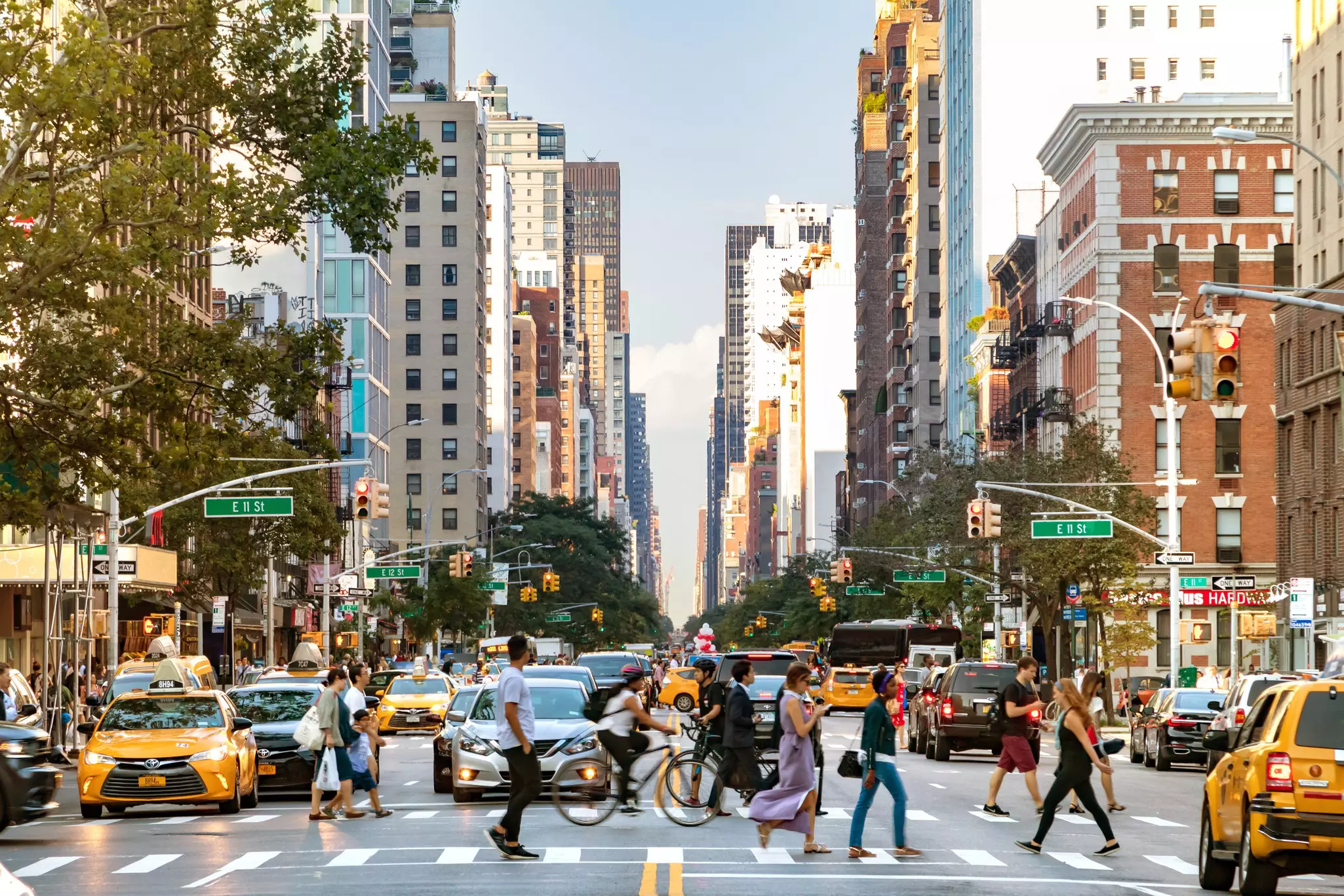 A busy intersection in New York City's East Village. Ryan DeBerardinis/Shutterstock