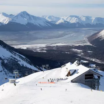 Ski slop at Alyeska Resort in Girdwood, Alaska
