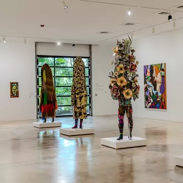 View of the art installations at the Rubell Museum in Miami, Florida.