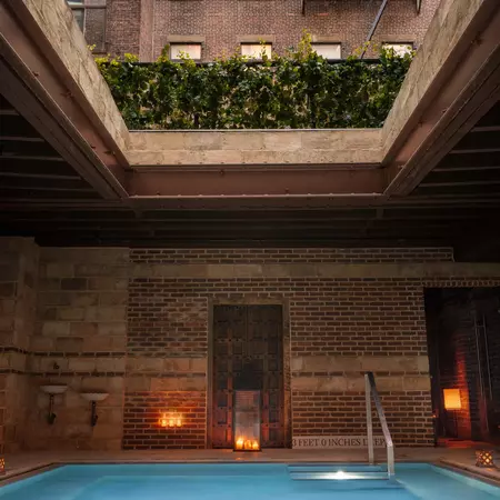 A new pool with a skylight at AIRE Ancient Baths in Tribeca.