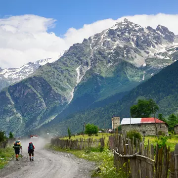 Hikers in the Svaneti region. Maya Karkalicheva / Getty Images