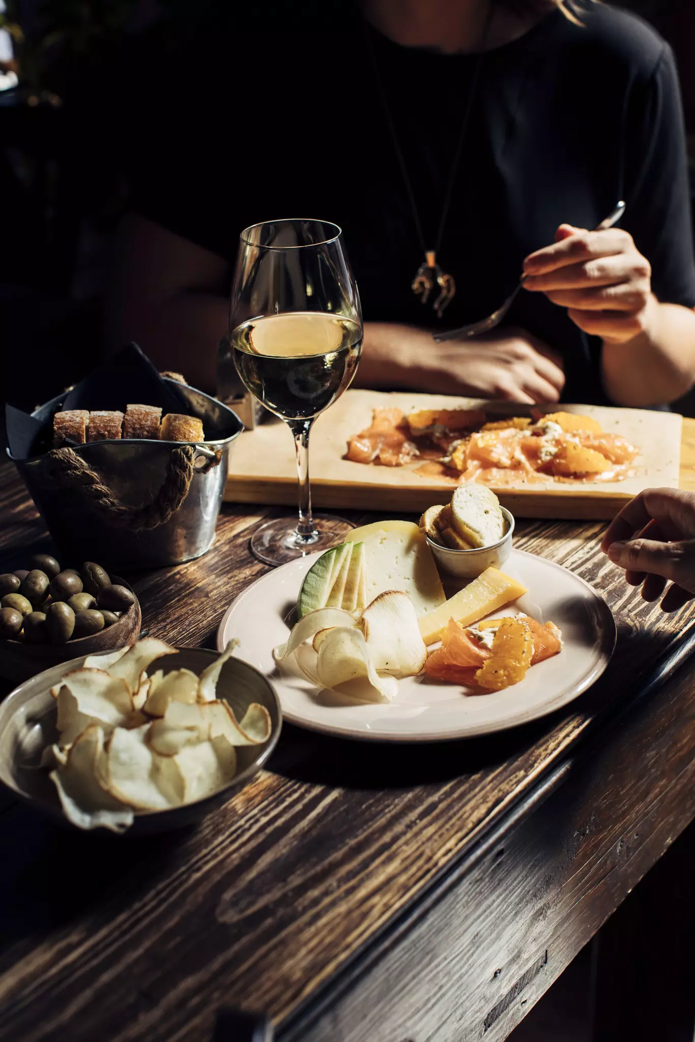 People eat petiscos in Porto, Portugal.
