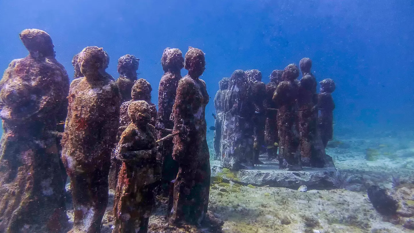 The Museum of Underwater Art in Isla Mujeres near Cancun in Mexico