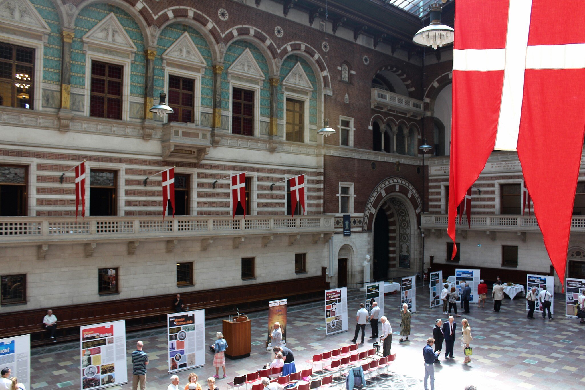 Interior of Københavns Rådhus (City Hall) in Copenhagen, Denmark.