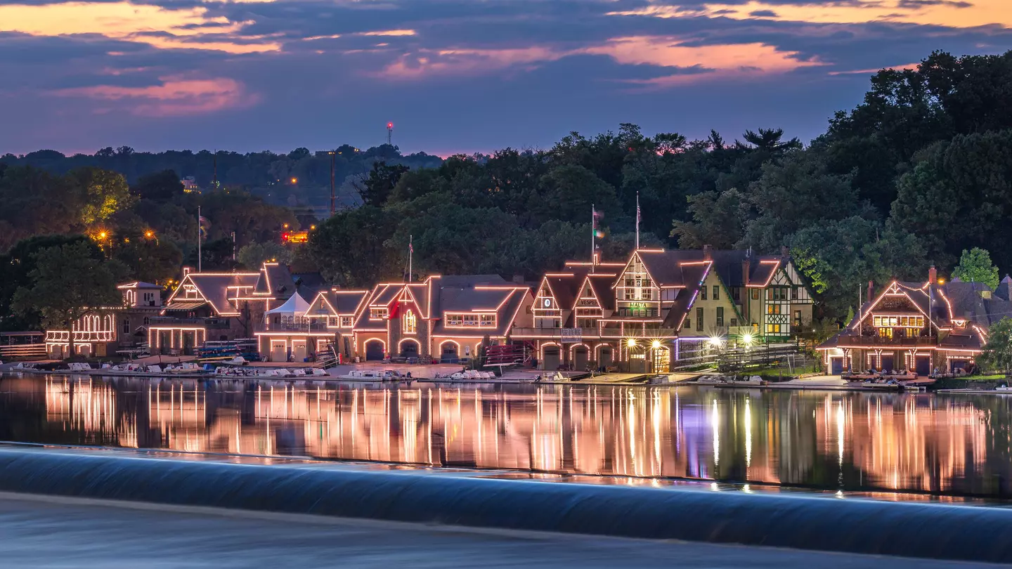 Boat House Row Philadelphia PA at Dusk