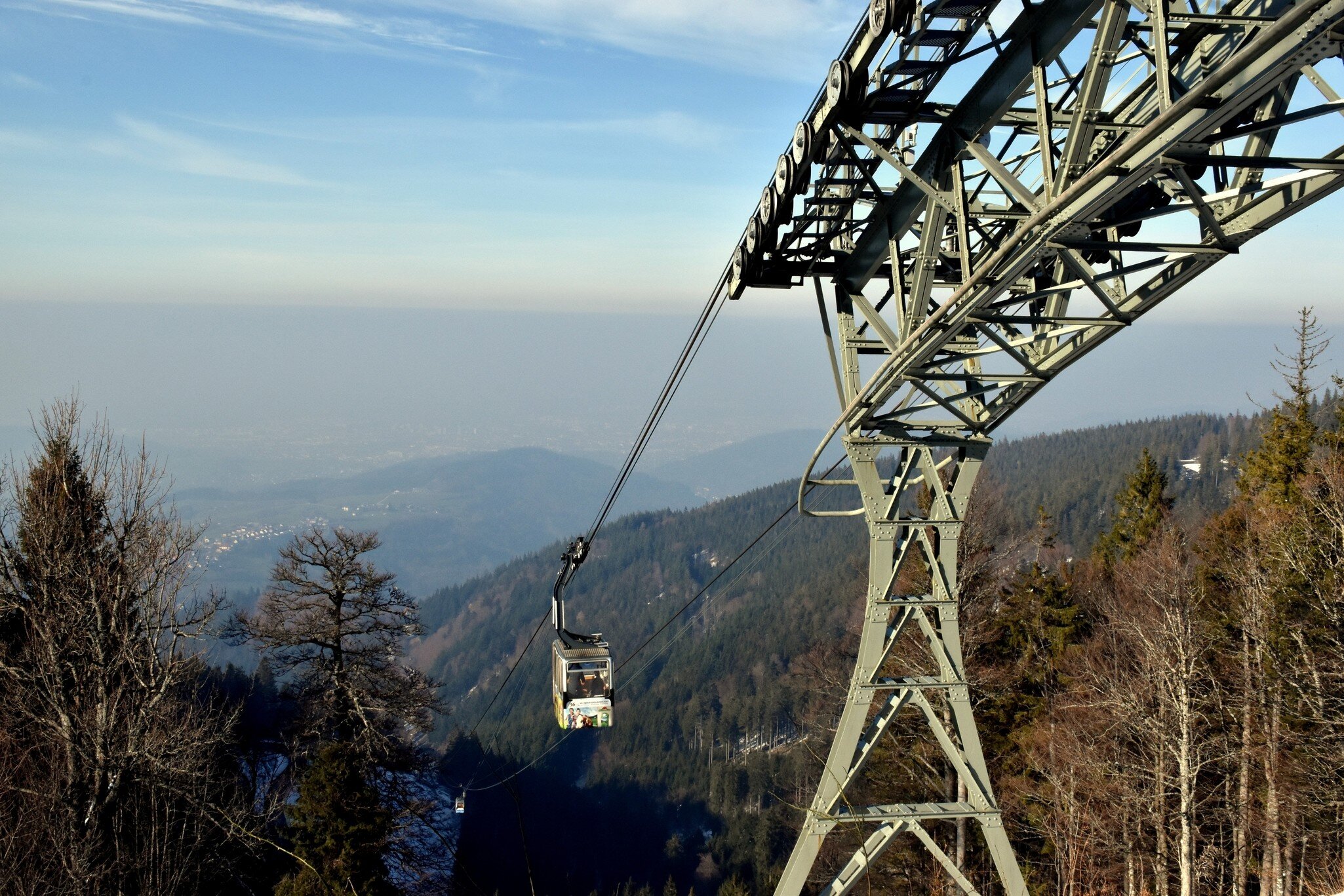 Cable car to the Schauinsland near Freiburg, Black Forest, Germany.