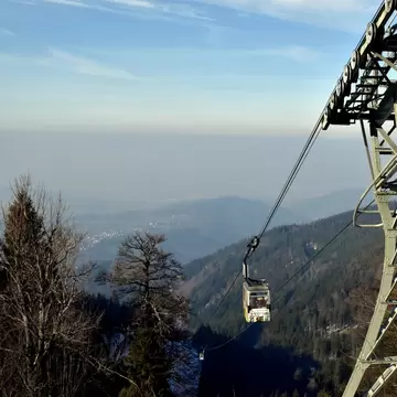 Cable car to the Schauinsland near Freiburg, Black Forest, Germany.