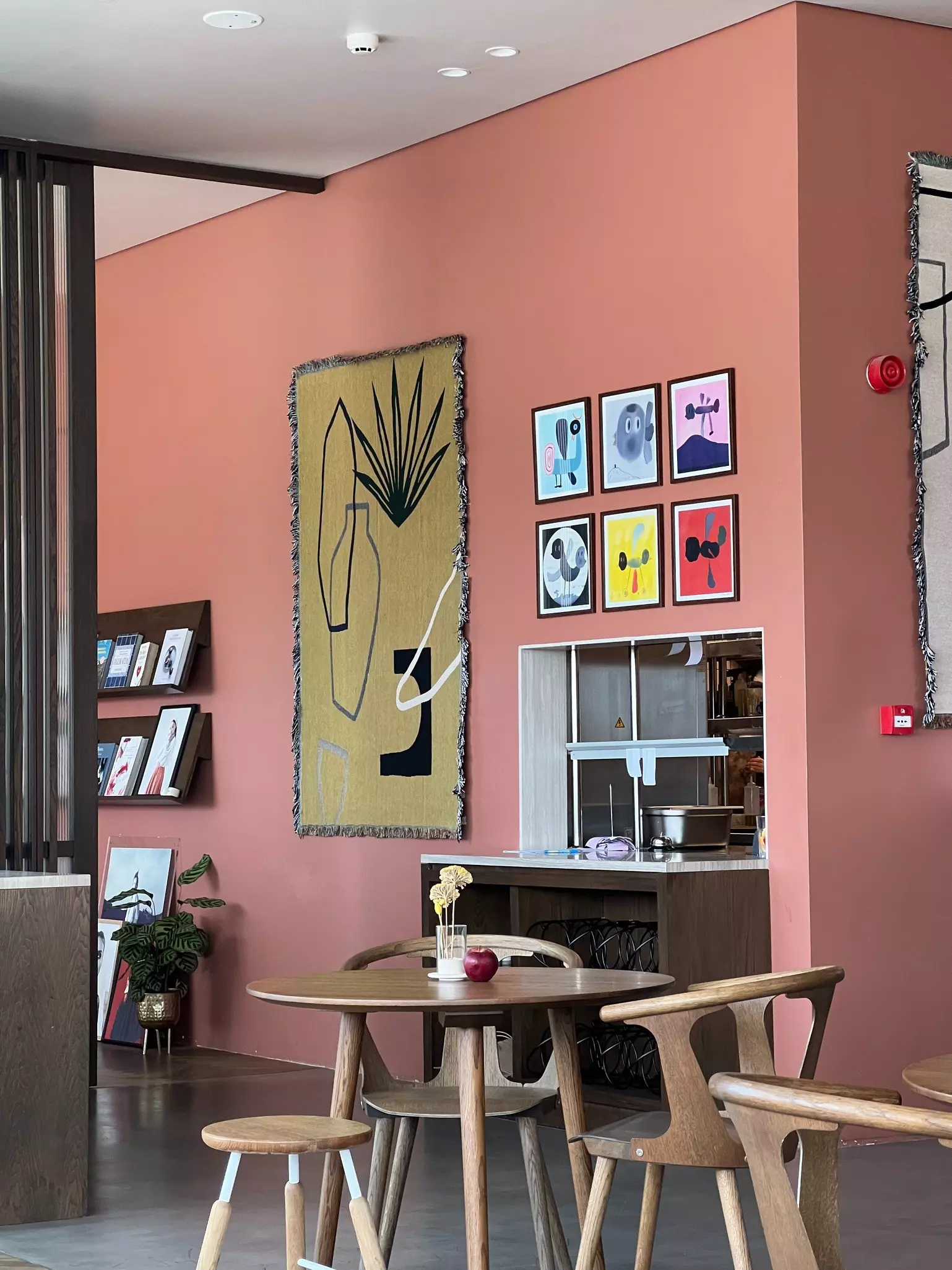 Poached eggs dressed with scallion garnish and a tomato sauce