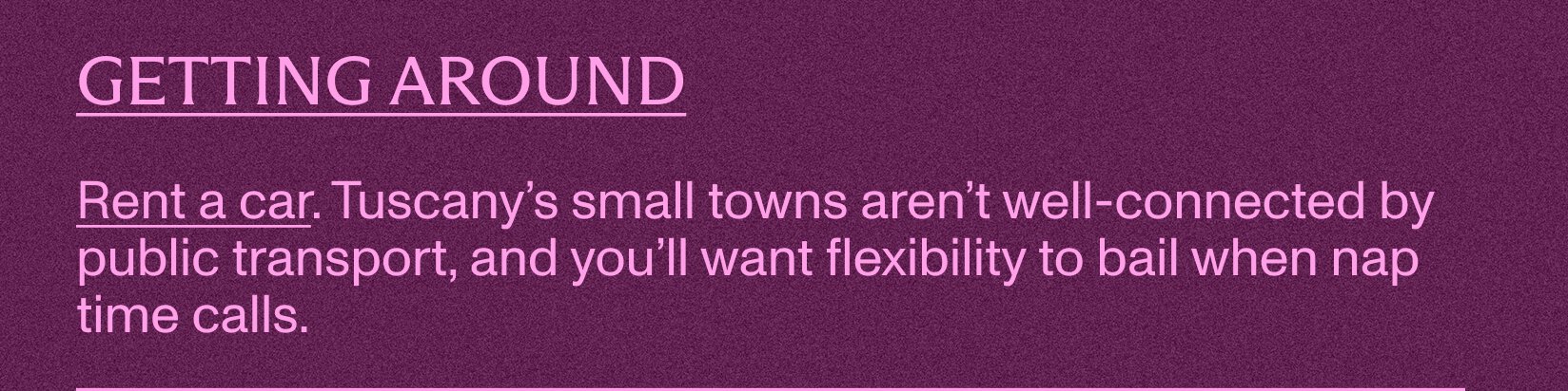 Getting around