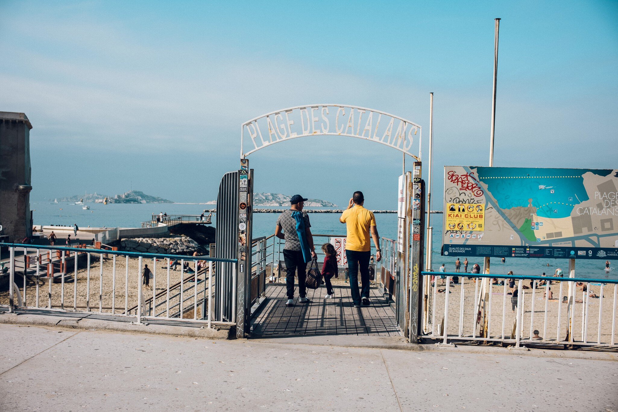 Sign of "Plage-des-Catalans" in Marseille, France.