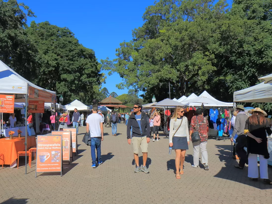 Unidentified people visit Riverside market in Brisbane. Riverside market is a weekend market held at Botanic Garden in Brisbane.