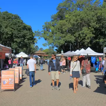 Unidentified people visit Riverside market in Brisbane. Riverside market is a weekend market held at Botanic Garden in Brisbane.