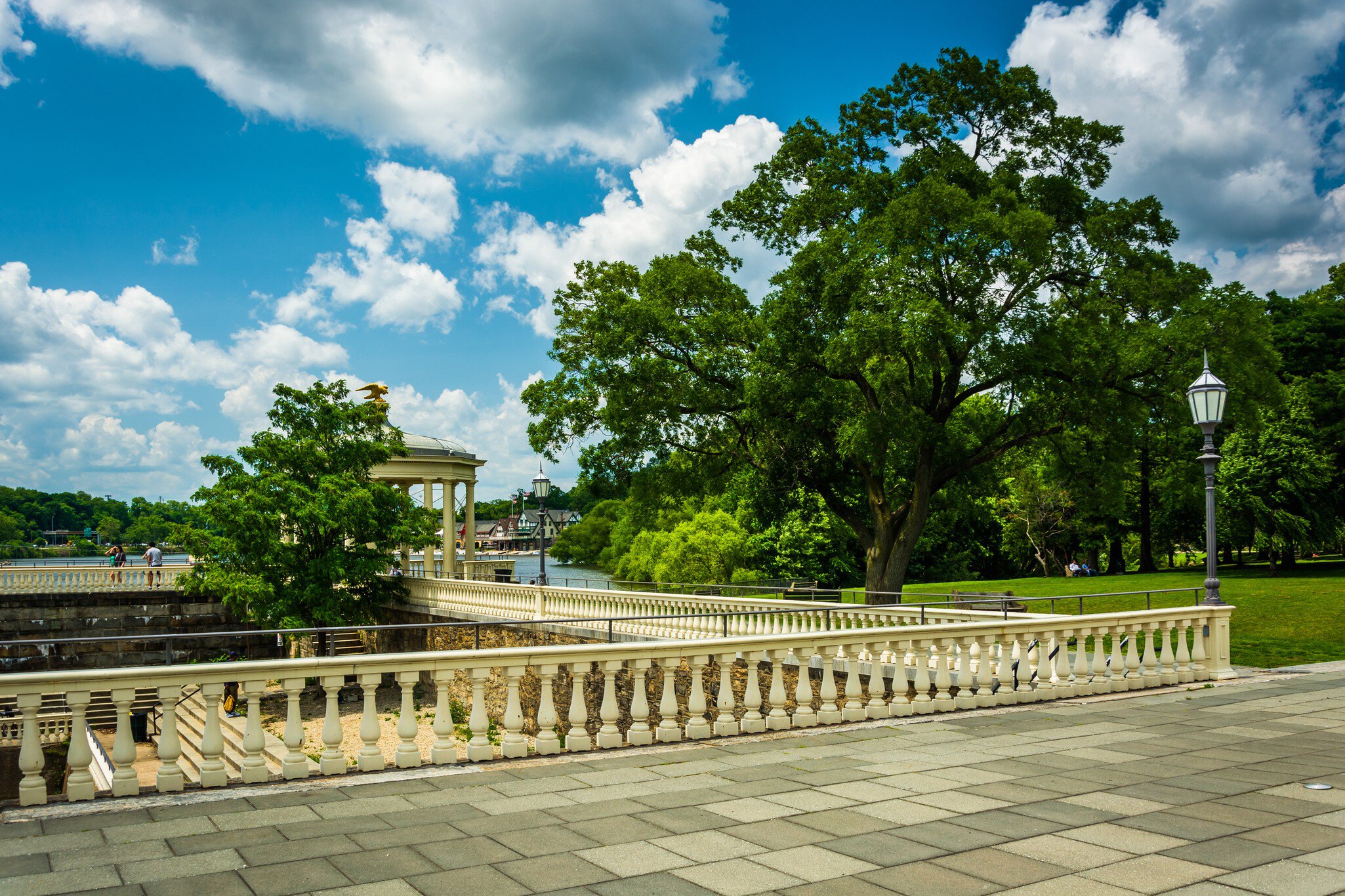 Trees and walkways at Fairmount Park, in Philadelphia, Pennsylvania.; Shutterstock ID 397243891;