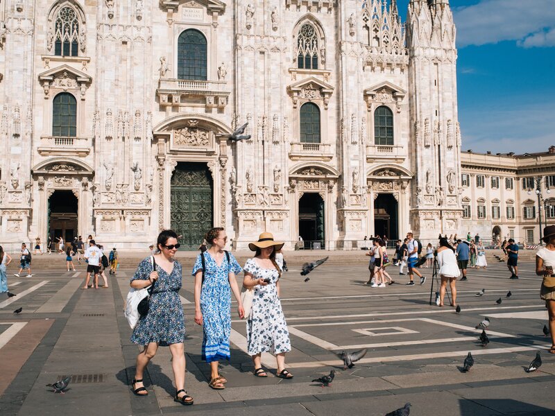 MILANO, ITALY, JULY 2026, Piazza Duomo with Duomo