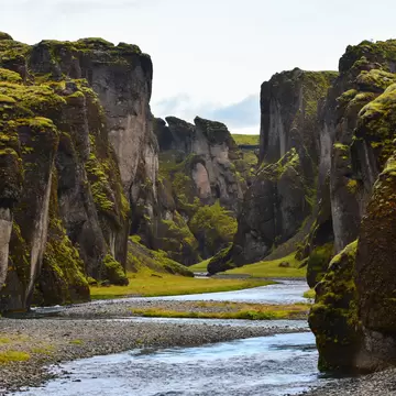 Green Fjaðrárgljúfur canyon, near Kirkjubæjarklaustur village, South Coast of Iceland, License Type: media, Download Time: 2025-02-05T17:15:33.000Z, User: rhylton_redventures, Editorial: false, purchase_order: 65030 - Newsletter, job: Lonely Planet WIP, client: Lonely Planet WIP, other: Rhianydd Hylton