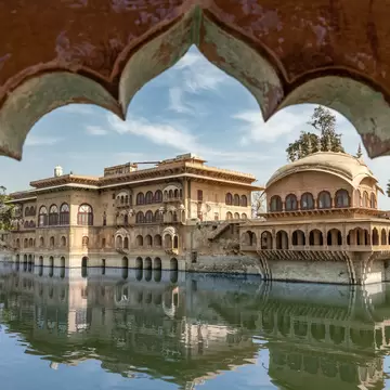 Deeg Palace near Bharatpur was built in 1772 as a luxurious summer resort for the Jat rulers of Bharatpur State. Rajasthan, India.