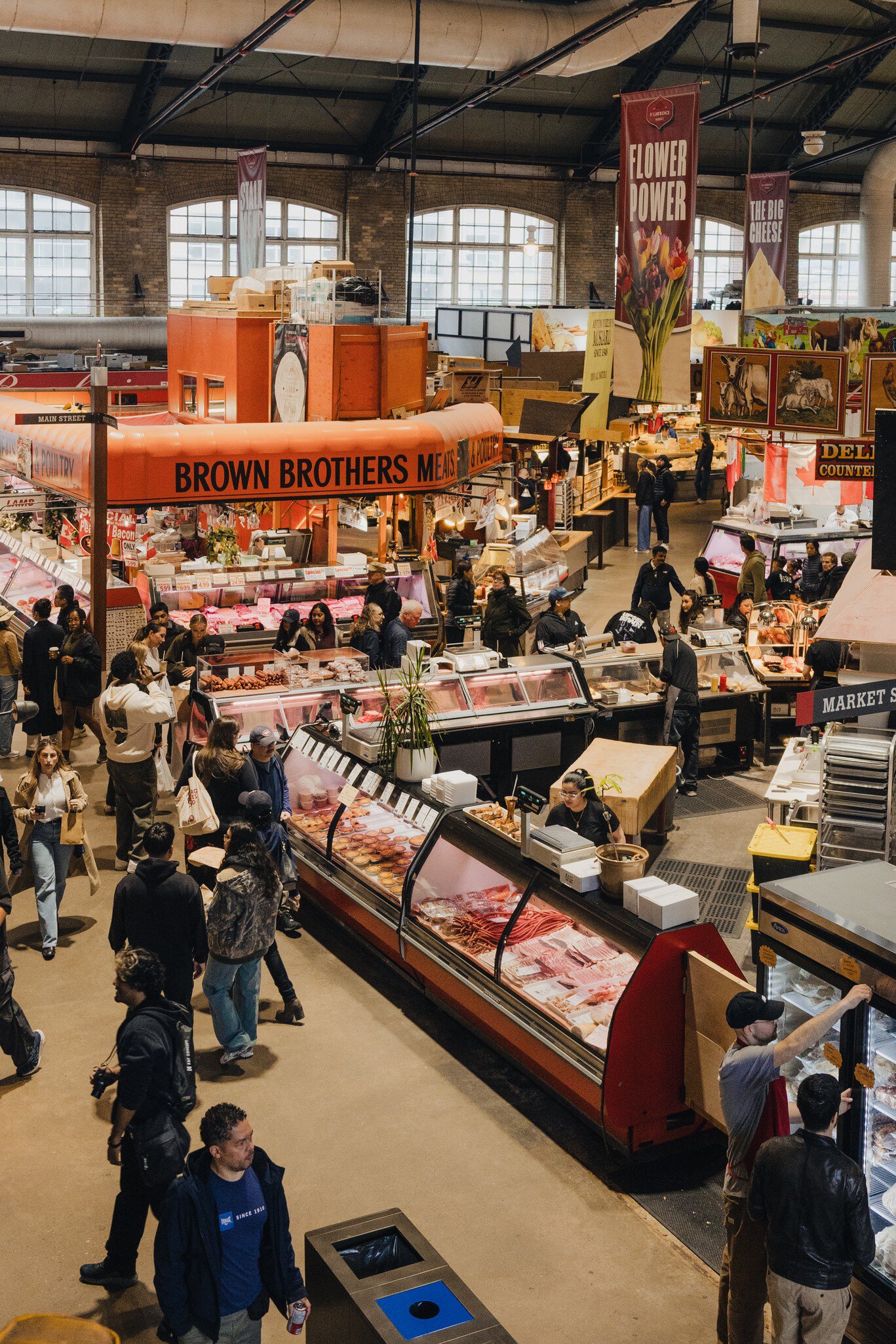 Shoppers at The St. Lawrence Market on a Sunday afternoon in Toronto, Canada.