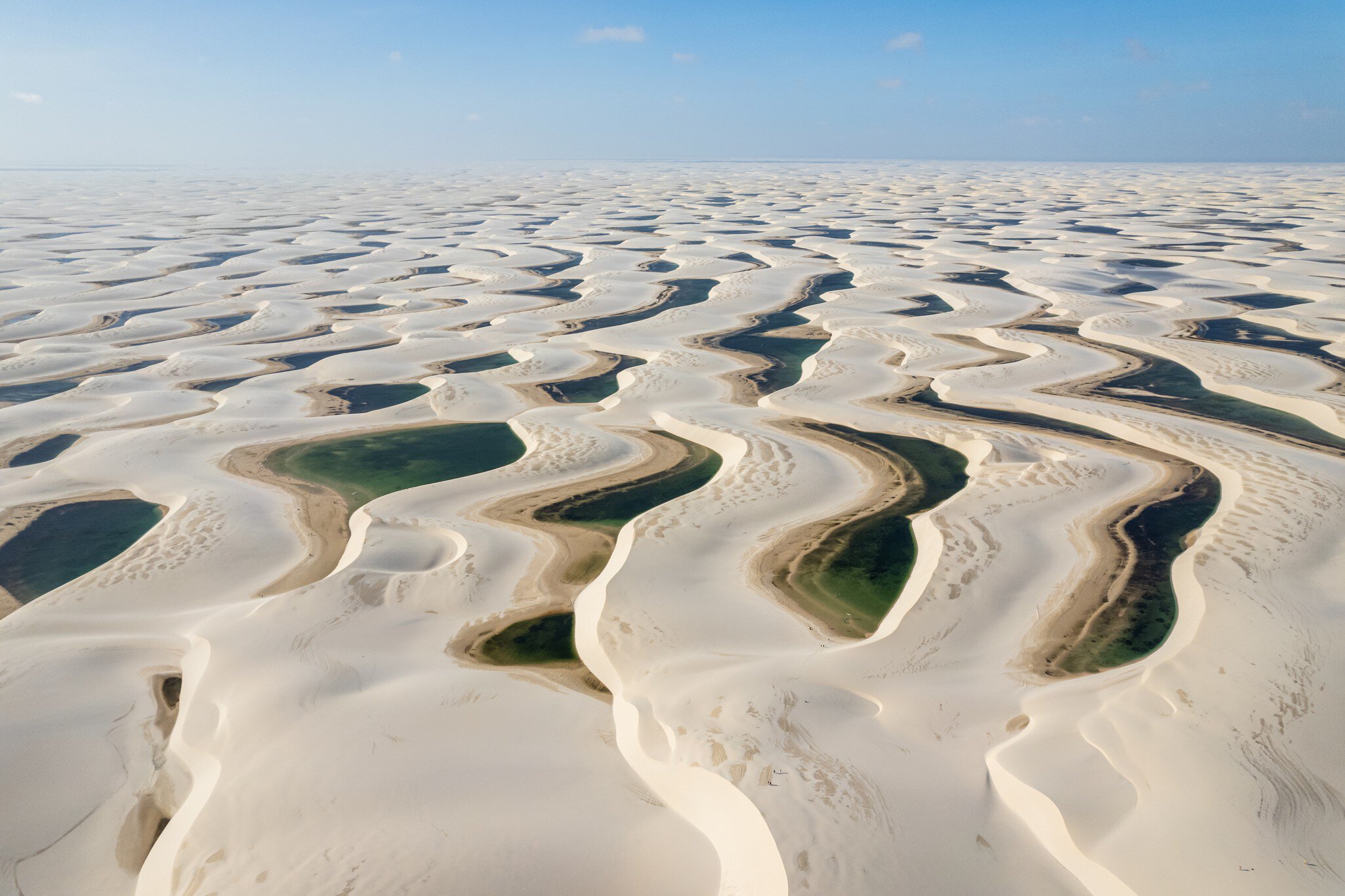 Lencois Maranhenses National Park. Dunes and rainwater lakes landscape. Barreirinhas, MA, Brazil.