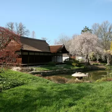 Shofuso Japanese House and Garden in spring, Philadelphia, PA, USA; Shutterstock ID 1948004596;
