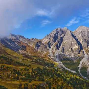 Scenic view of rocky mountains, Fulpmes.
