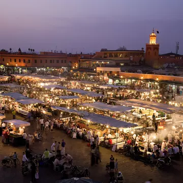 Food stalls in Djemaa El Fna, Marrakesh.