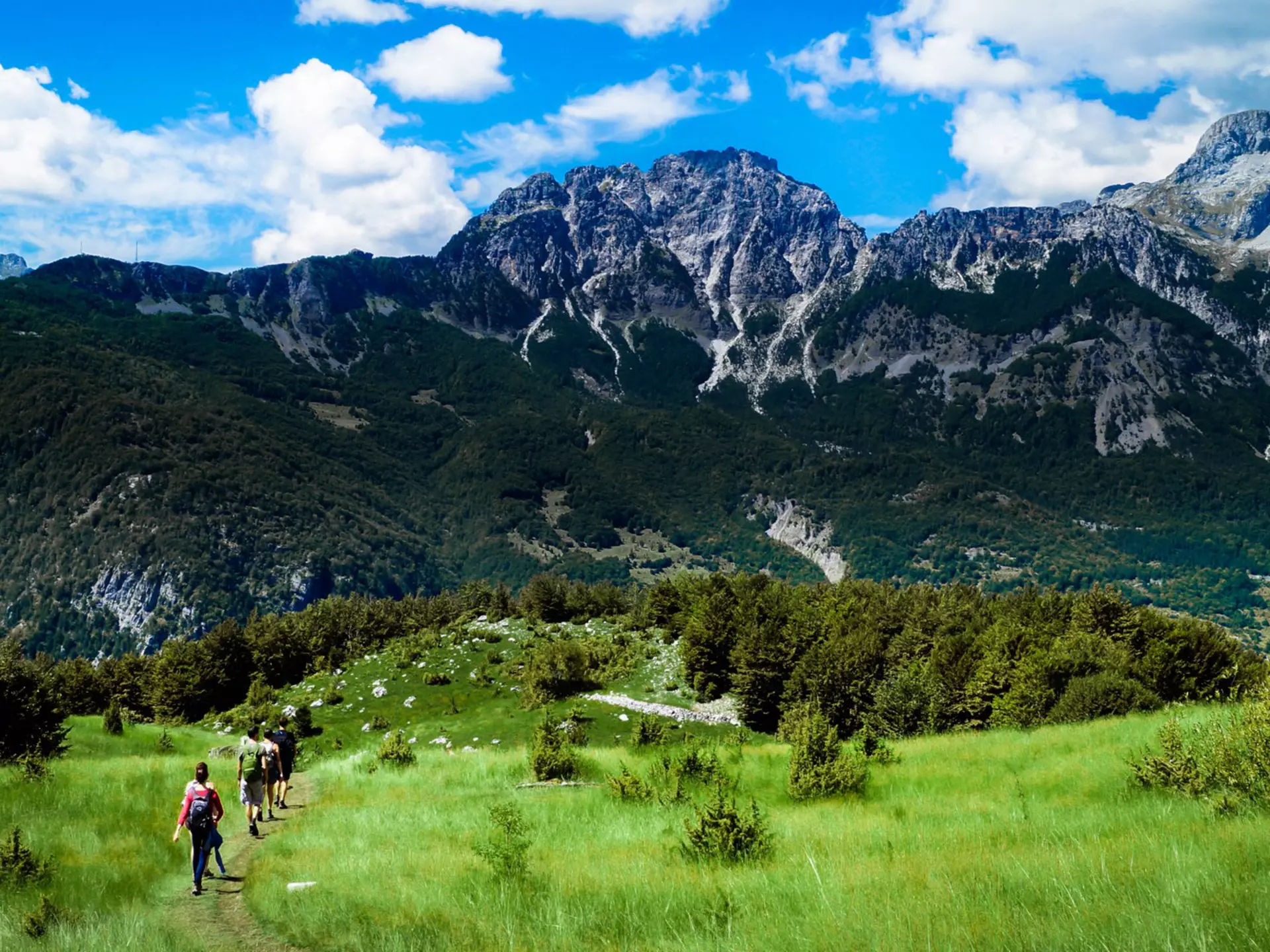 Hiking from Valbonë to Theth in Albania's Accursed Mountains. Jeroen Mikkers/Shutterstock