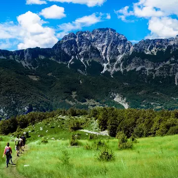 Hiking from Valbonë to Theth in Albania's Accursed Mountains. Jeroen Mikkers/Shutterstock