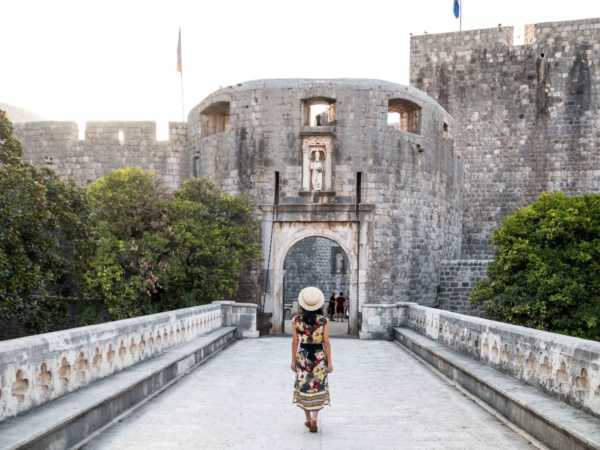 Woman Walking Towards Pile Gate Entrance to Old Town Dubrovnik - stock photo
architecture, building, castle, street, urban, road, city, bridge, arch, fort, Croatia, Dubrovnik, old town, gate, Pile Gate