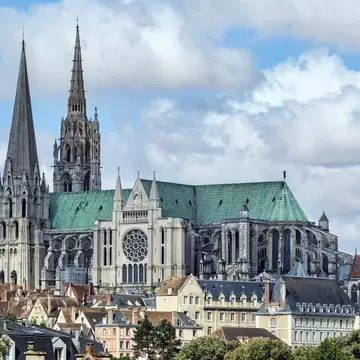 The south view of Cathedral of Our Lady of Chartres, France.; Cathédrale Notre Dame

Shutterstock ID 688583665; your: Bridget Brown; gl: 65050; netsuite: Online Editorial; full: POI Image Update