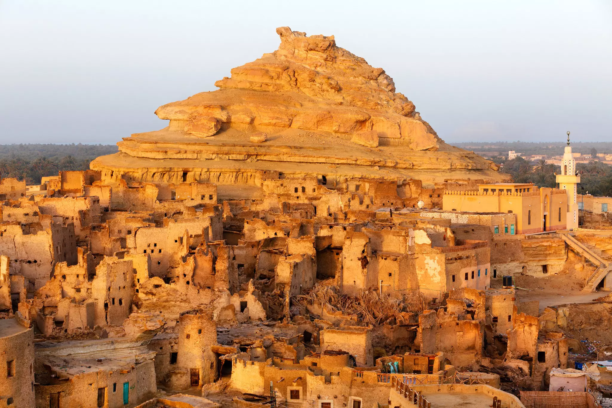 View of the Shali Fortress in Siwa Oasis is an oasis in Egypt, located between the Qattara Depression and the Egyptian Sand Sea in the Libyan Desert.