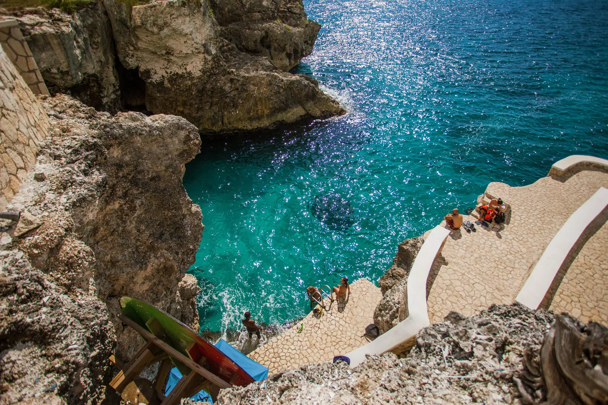 Negril, Jamaica - 11/25/2013: Famous Ricks restaurant in Negril Jamaica cliff jumping attraction day  License Type: media  Download Time: 2023-08-21T21:29:38.000Z  User: claramonitto  Is Editorial: Yes  purchase_order: