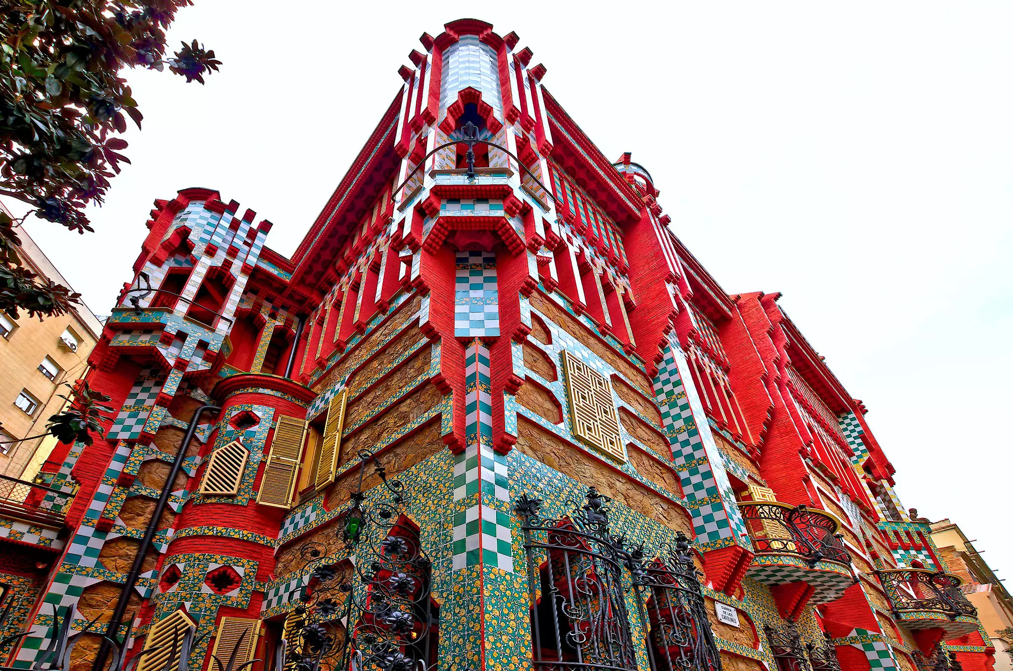Decorative exterior of Casa Vicens in Barcelona