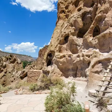 Pueblo Indian cliff dwellings at Bandelier National, Monument, near Los Alamos, New Mexico