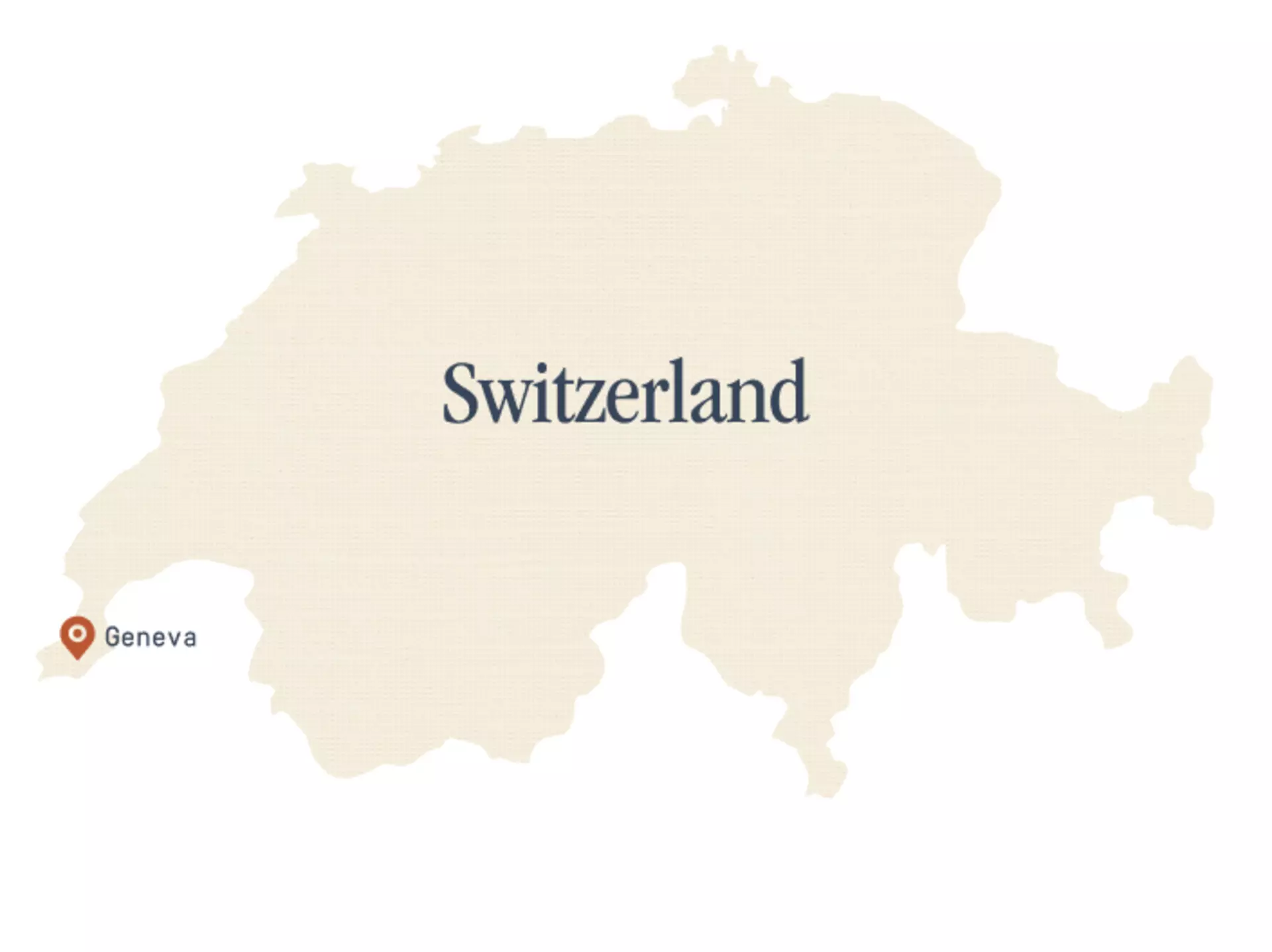 Switzerland map with Geneva highlighted