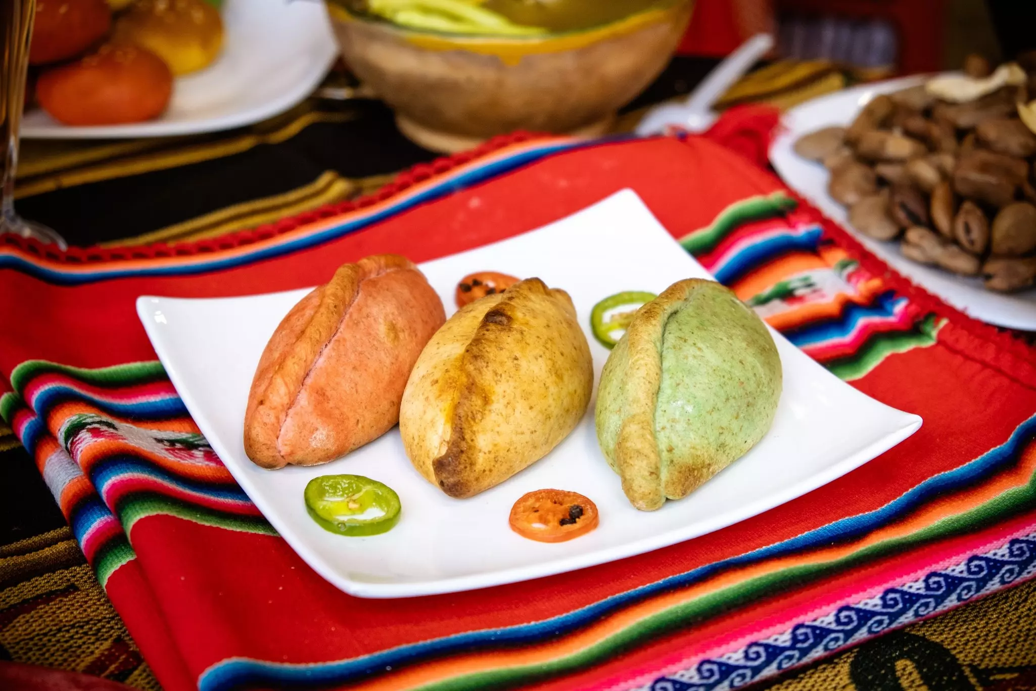 bolivian food of salteña or meat empanada
