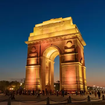 The India Gate is a war memorial located at Kartavya path, New Delhi, India.