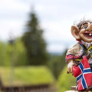 A Norwegian troll statue in the countryside of Norway