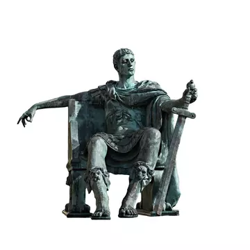 Bronze statue of Constantine I in York, England, near the spot where he was proclaimed Augustus in 306, License Type: media, Download Time: 2024-10-01T21:33:40.000Z, User: joe_lp, Editorial: false, purchase_order: 56530, job: Global Publishing WIP, client: Amazing World Atlas 2, other: Joe Fullman