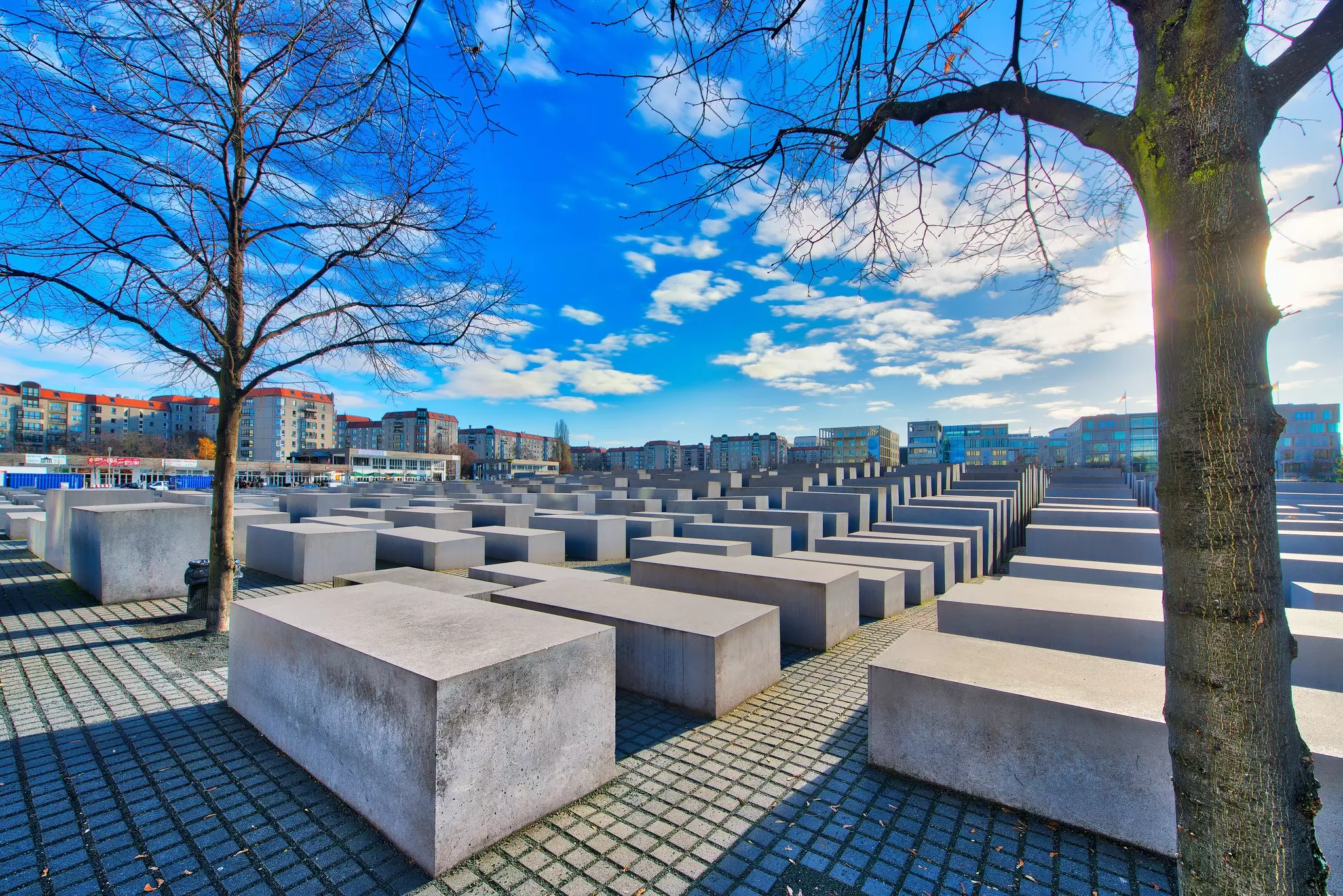 The Holocaust Memorial in Berlin, Germany offers a moment of quiet reflection.