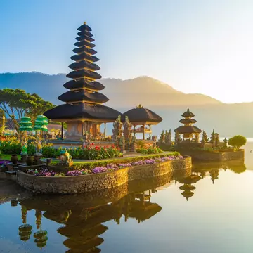 Ulun Danu Temple Bratan Lake in the morning at Bedugul, Bali, Indonesia, License Type: media, Download Time: 2025-10-23T12:44:54.000Z, User: katelyn.perry_lonelyplanet, Editorial: false, purchase_order: 65050 - Digital Destinations and Articles, job: wip, client: wip, other: Katelyn Perry