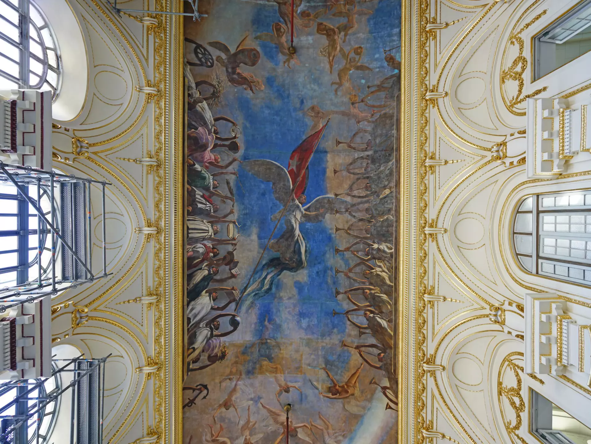 Painted ceiling inside the Museum of the Revolution (Museo de la Revolucion), which is housed in the former Presidential Palace.