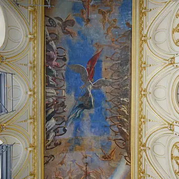 Painted ceiling inside the Museum of the Revolution (Museo de la Revolucion), which is housed in the former Presidential Palace.