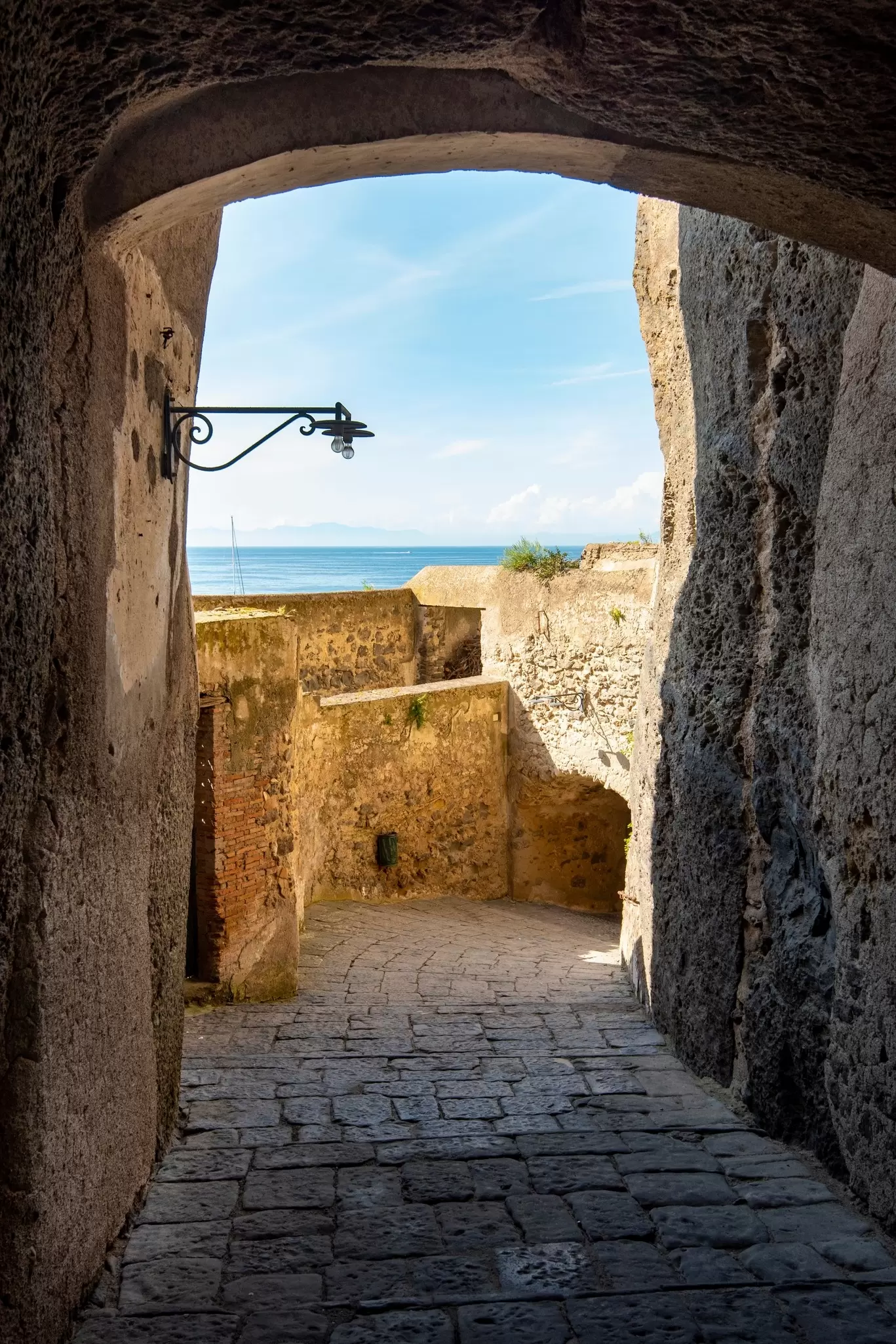 The interior of the Aragonese Castle of Ischia.