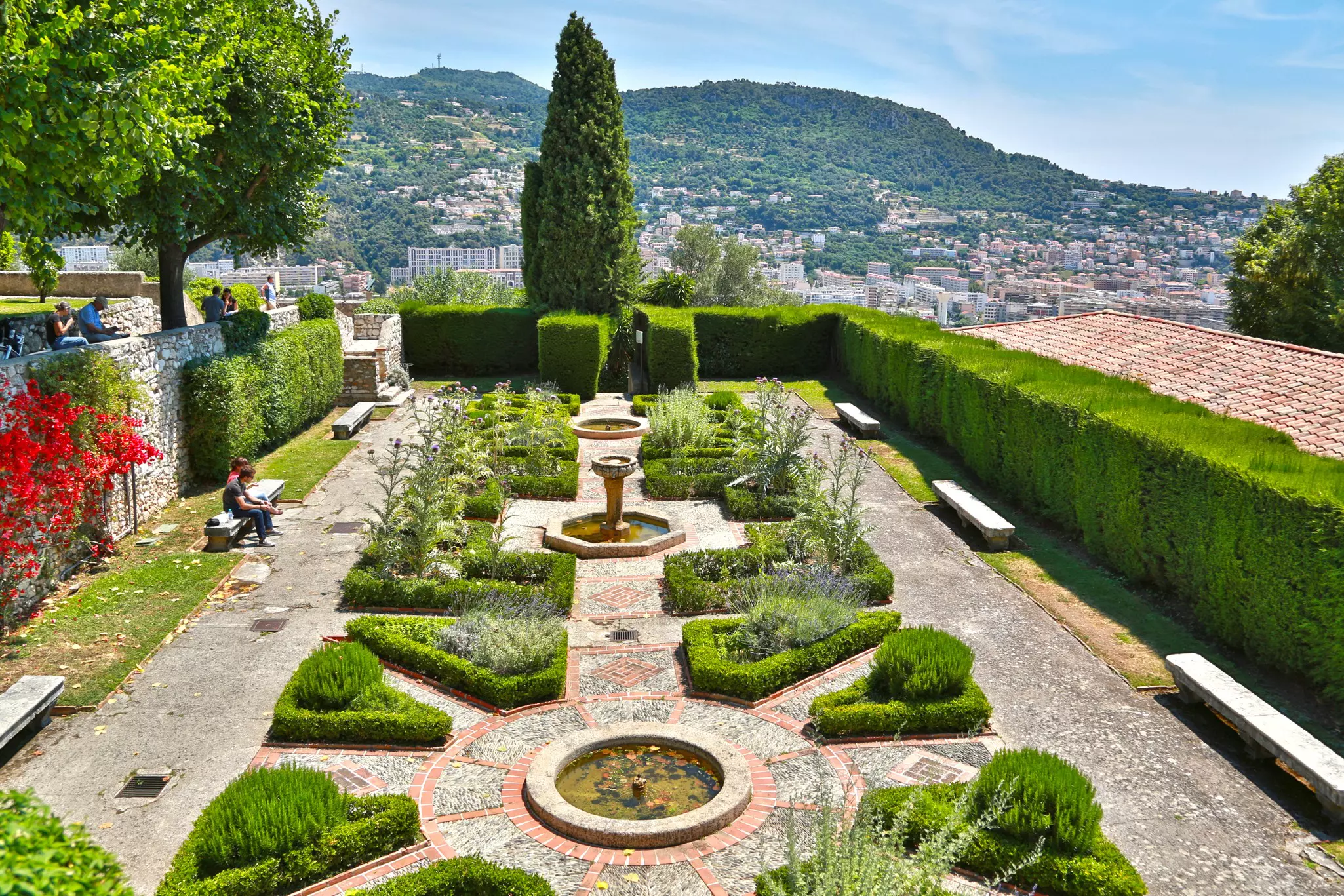 The ornamental garden of the Monastère de Cimiez on the outskirts of Nice.