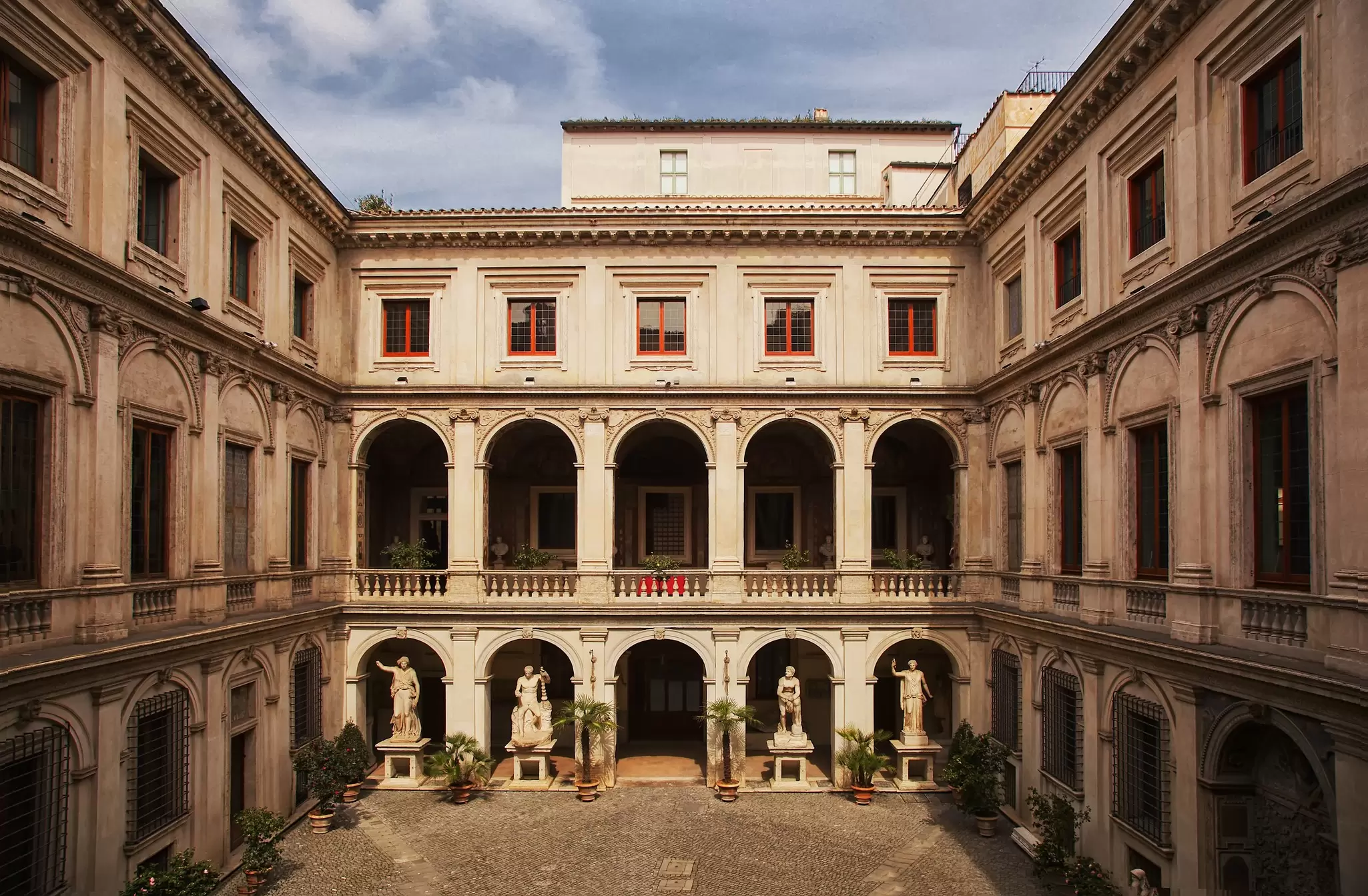 Courtyard of Palazzo Altemps building in Rome, Italy.