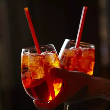 The Aperol Spritz is a wine-based cocktail commonly served as an aperitif in Northeast Italy.
Lonely Planet Traveller Magazine, Issue 103, July2017, Northern Italy